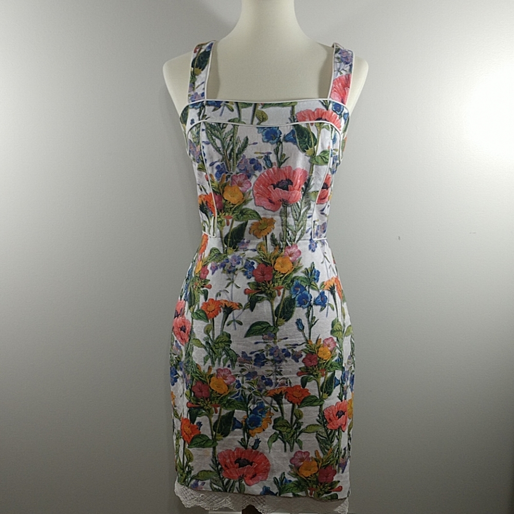 Dress: Muse Floral Dress with Lace Lining - Picture 5 of 7
